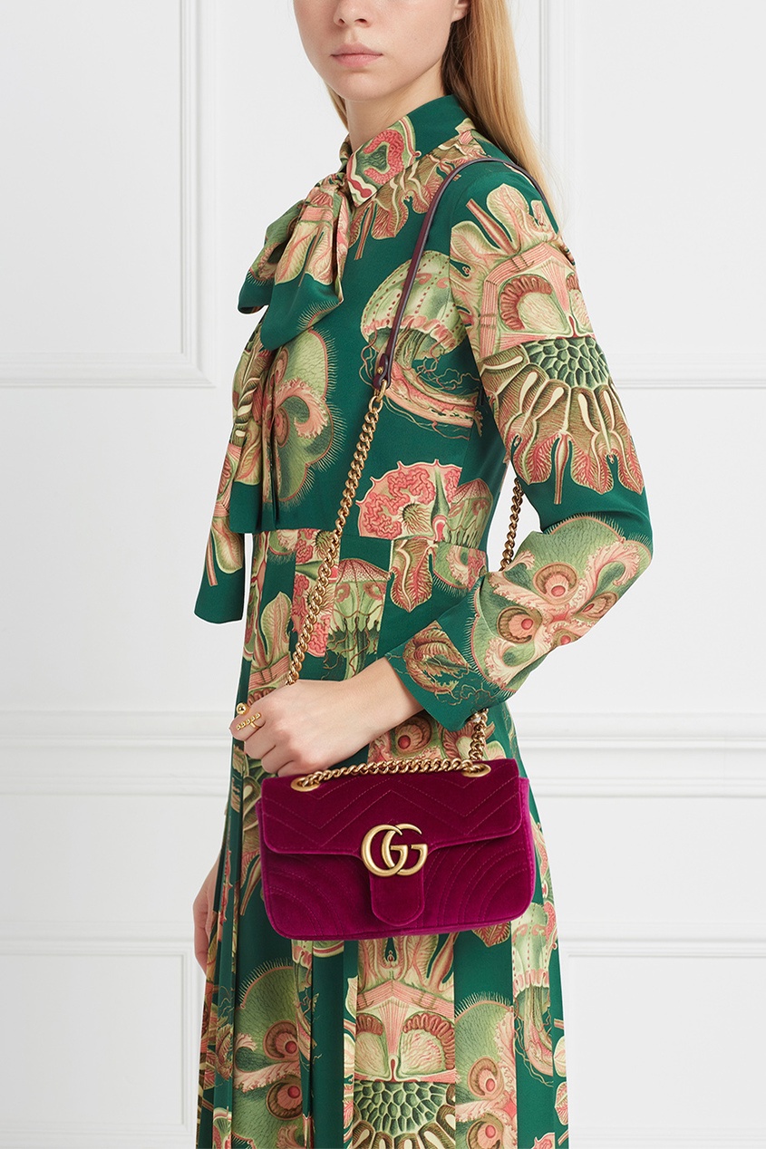 фото Бархатная сумка gg marmont gucci