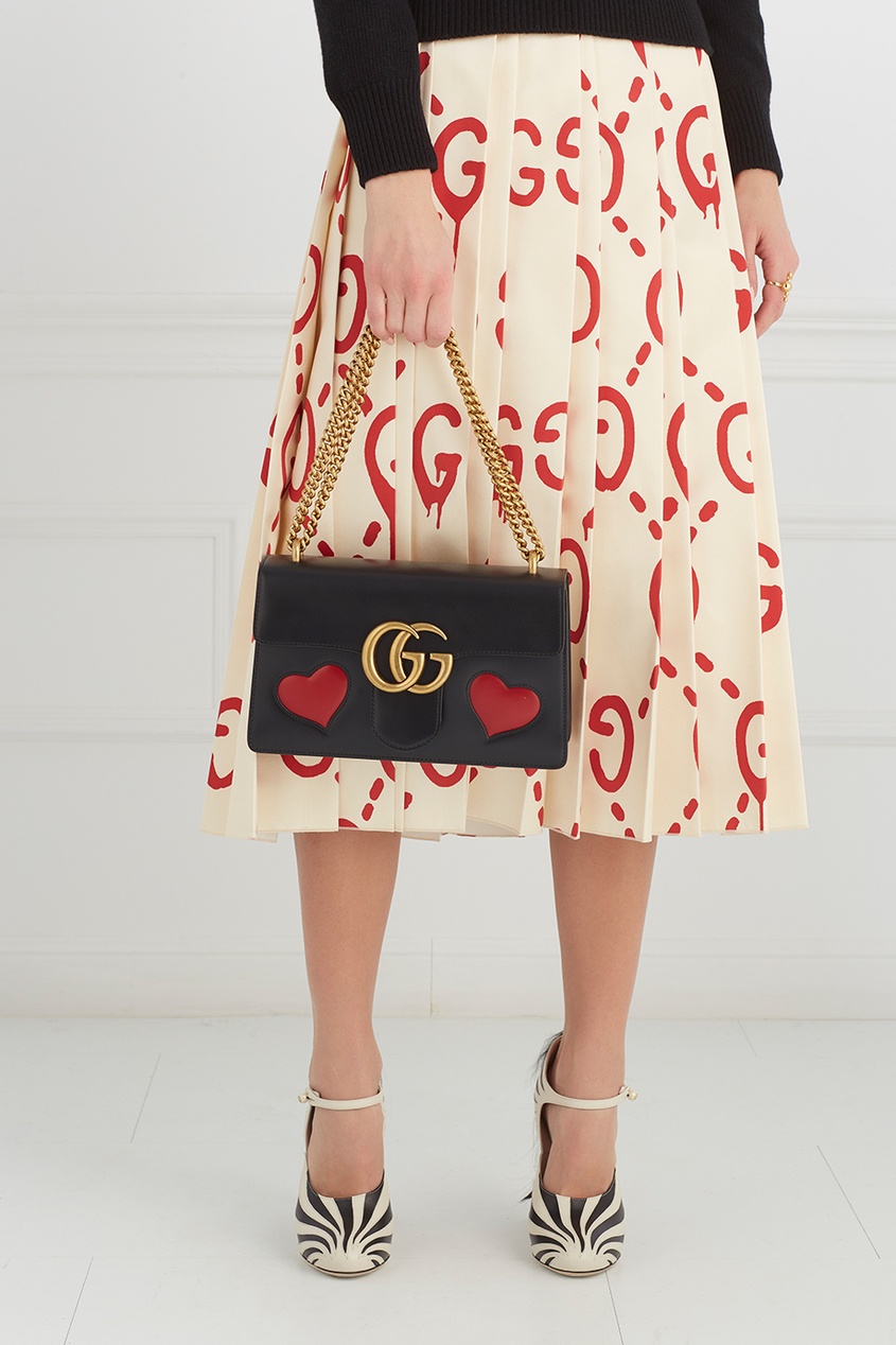 фото Кожаная сумка gg marmont gucci