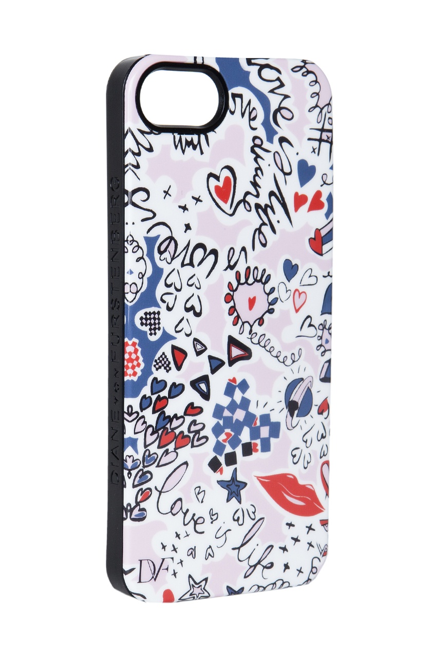 фото Чехол для iphone 5 doodle love navy diane von furstenberg