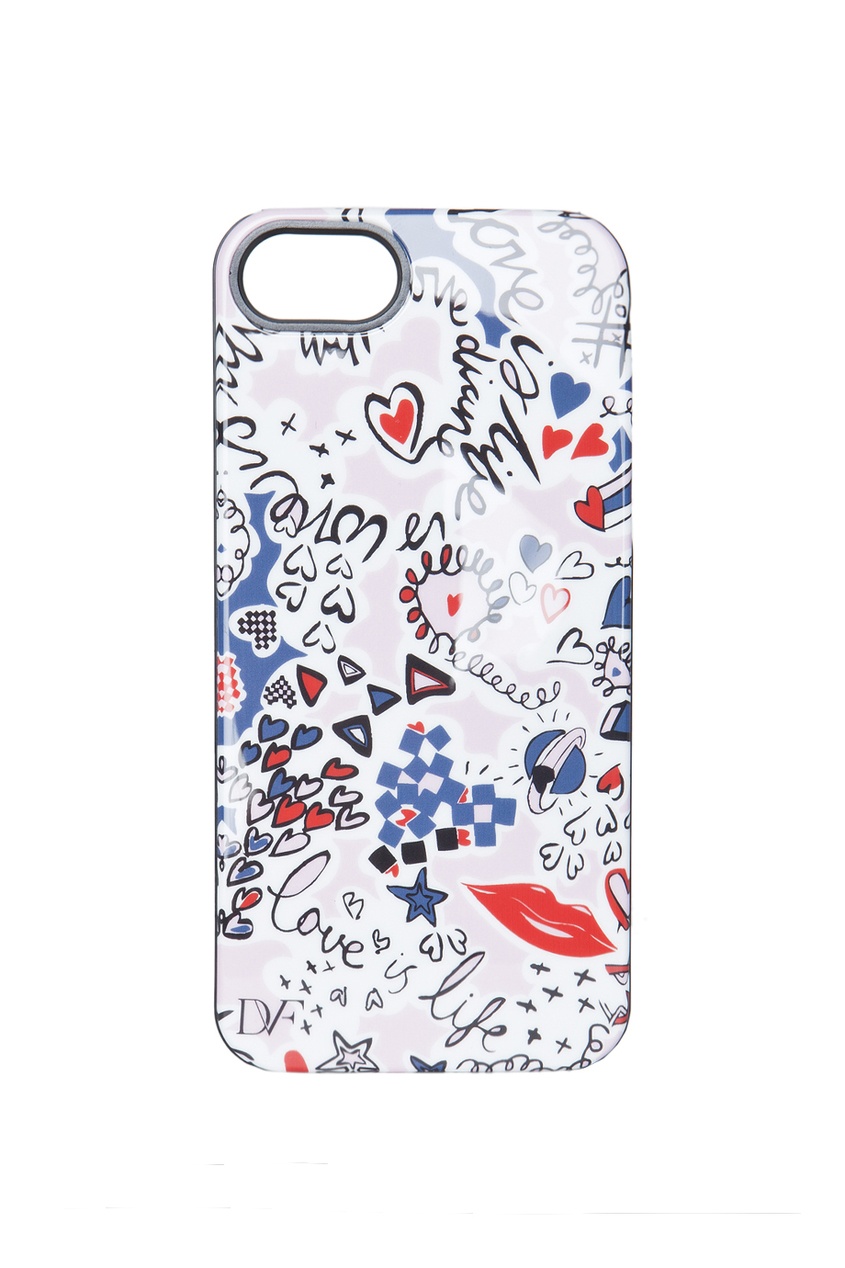 фото Чехол для iphone 5 doodle love navy diane von furstenberg