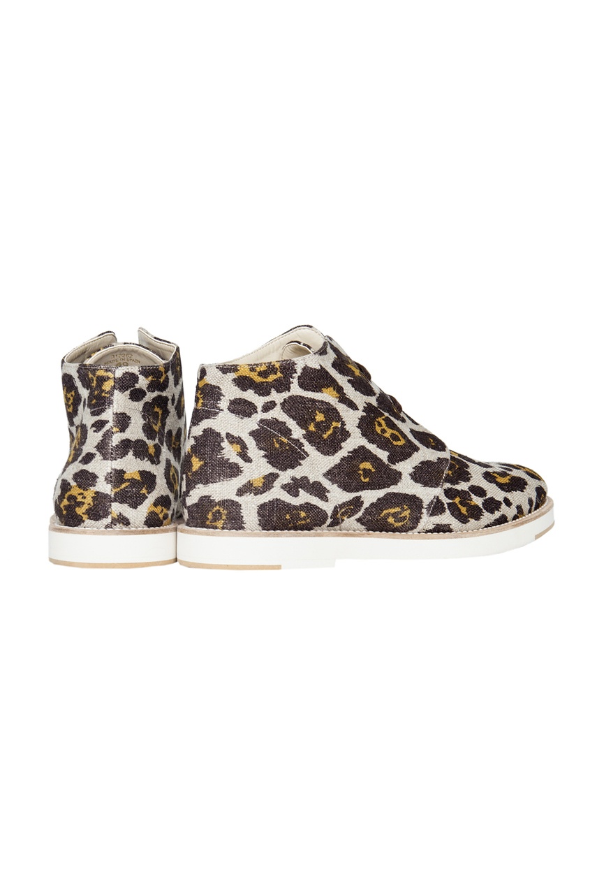 фото Льняные ботинки с леопардовым принтом Stella mccartney
