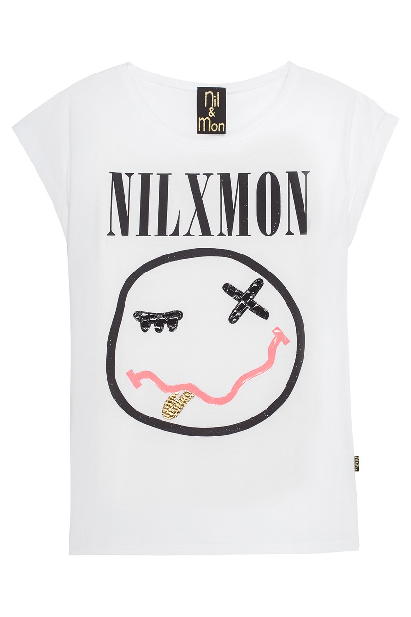 

Хлопковая футболка Nil X Mon, Белый, Хлопковая футболка Nil X Mon