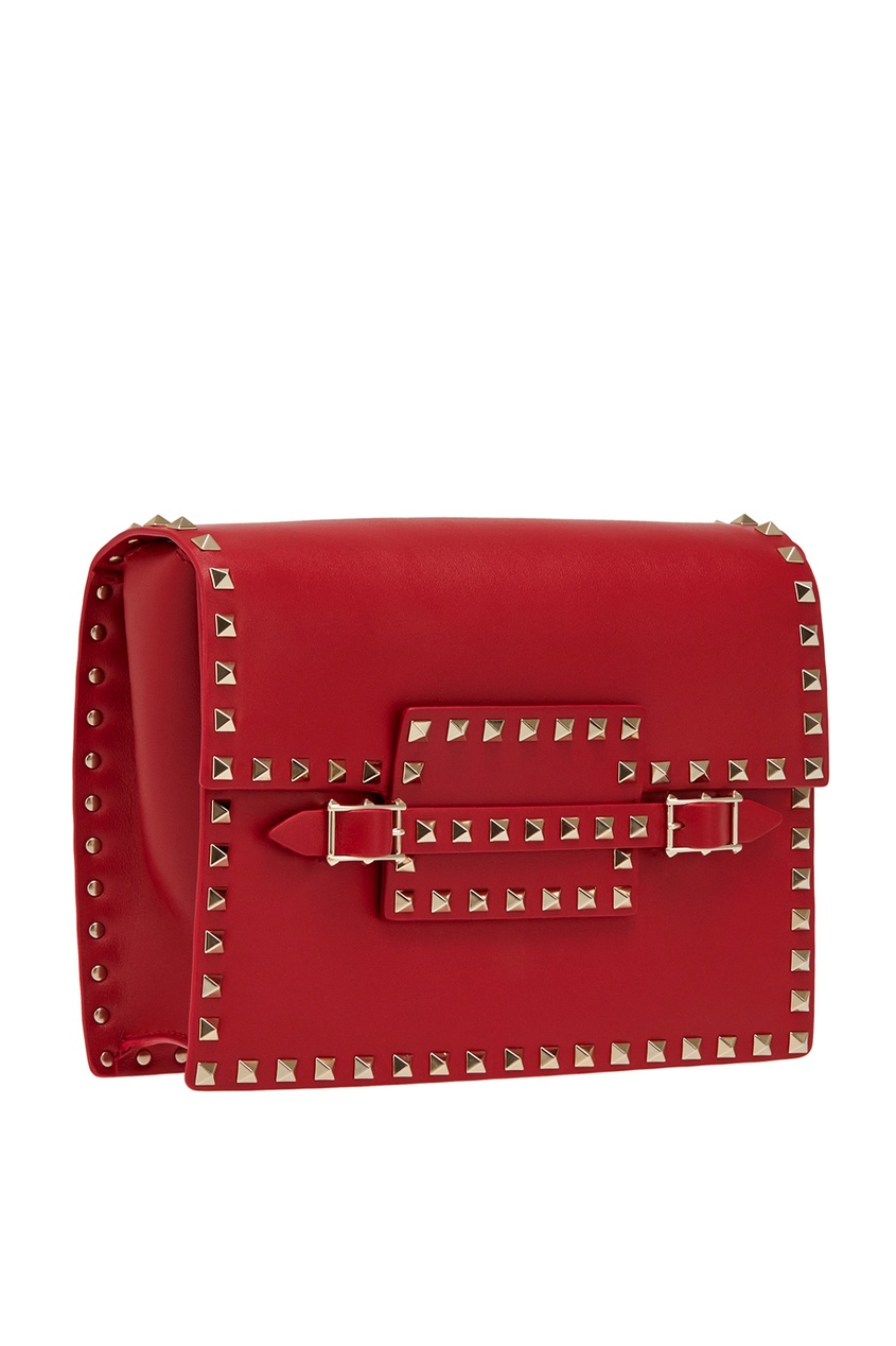 фото Кожаная сумка rosso rockstud valentino garavani