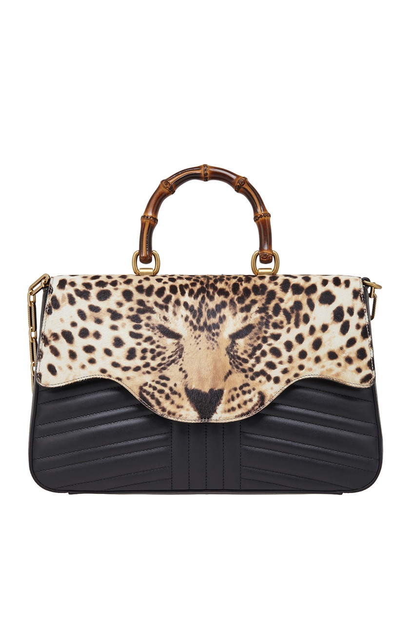 фото Кожаная сумка leopard gucci