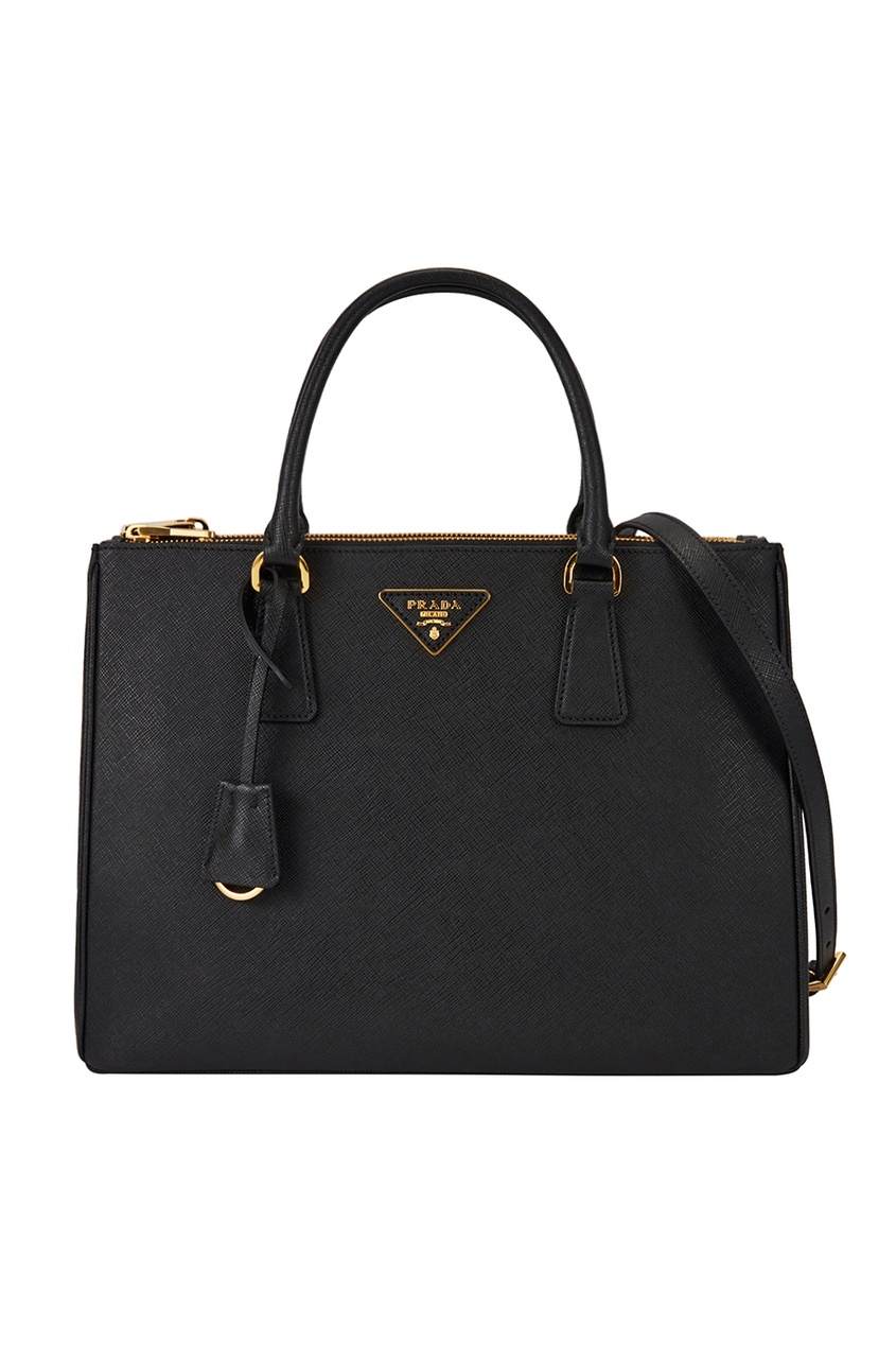 Черная кожаная сумка Galleria от Prada