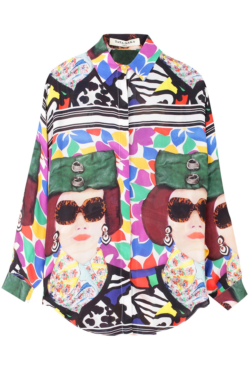 

Шелковая рубашка, Multicolor, Шелковая рубашка