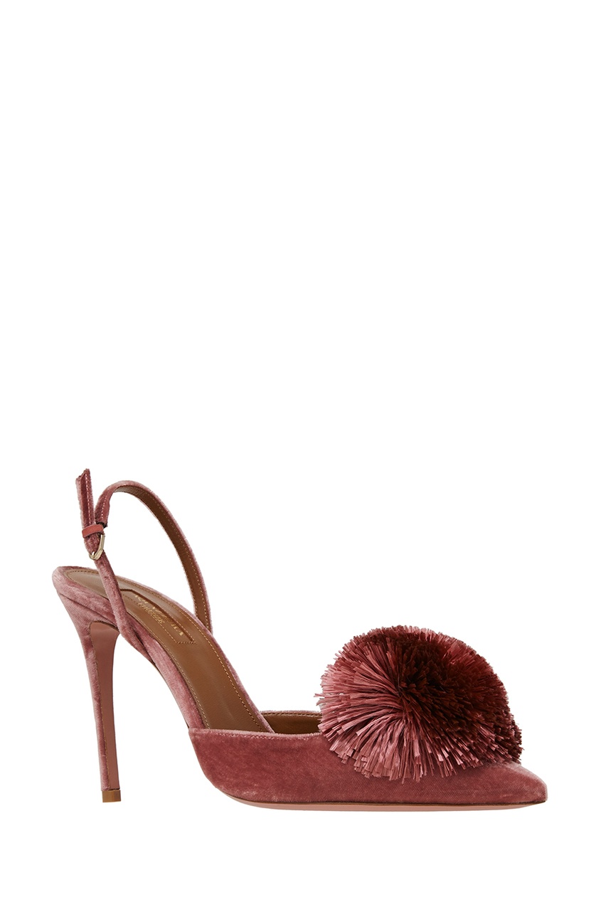 фото Бархатные туфли powder puff sling 105 aquazzura