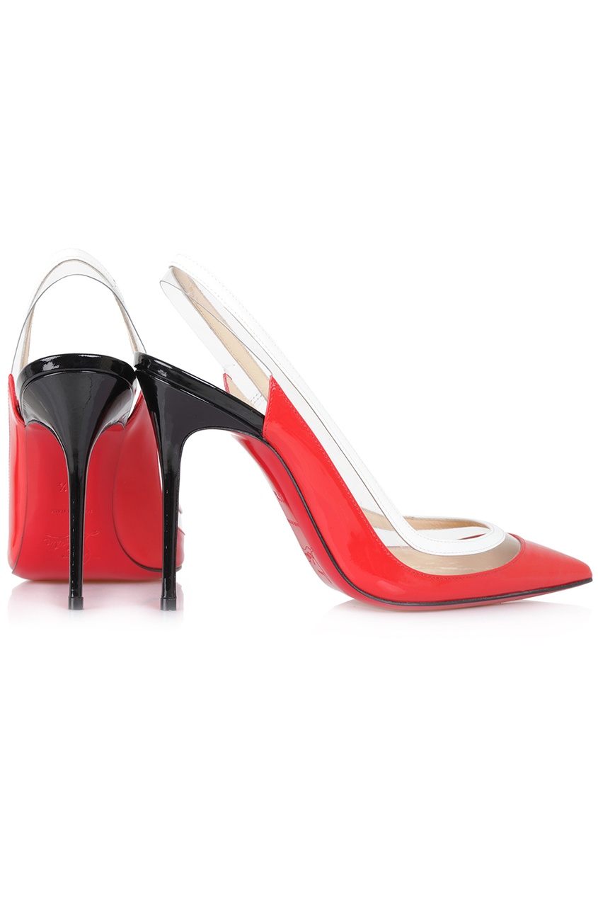 фото Кожаные туфли Paulina Sling 100 Patent/PVC Christian louboutin