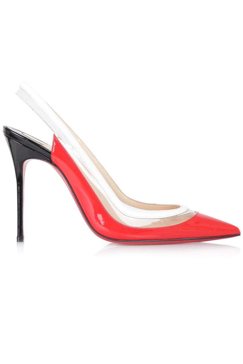 фото Кожаные туфли Paulina Sling 100 Patent/PVC Christian louboutin