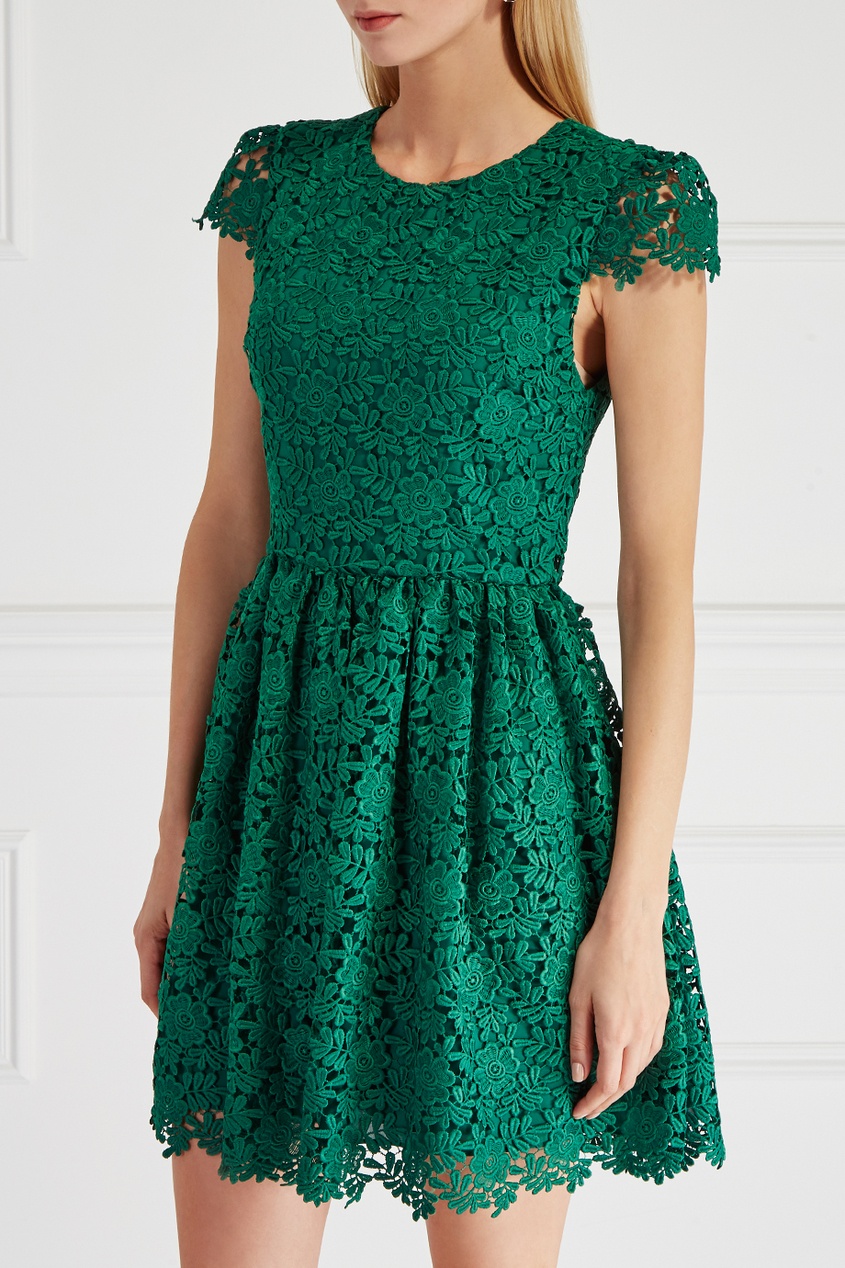 Кружевное платье зеленое Zolla