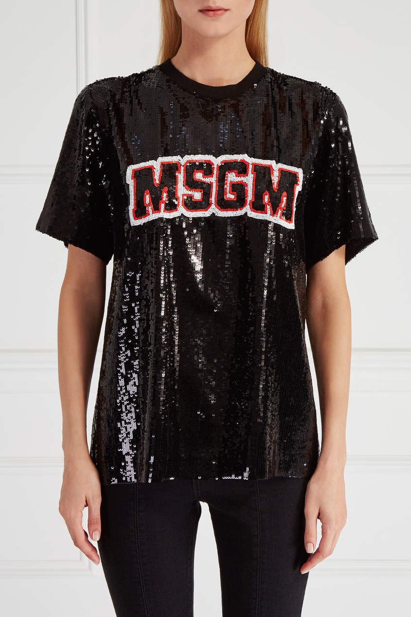 фото Футболка в пайетках msgm