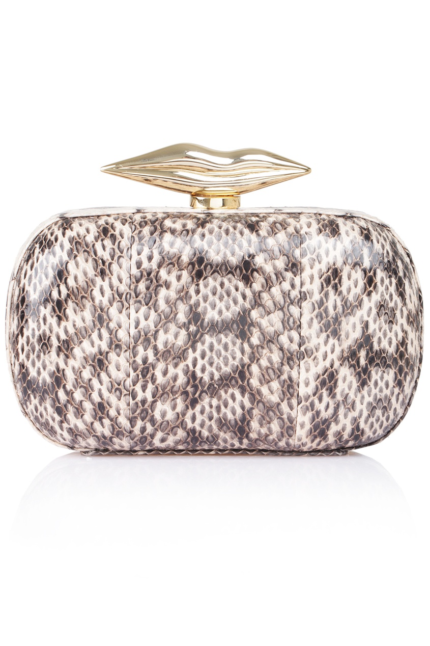 фото Кожаный клатч Flirty Minaudiere Snake Diane von furstenberg