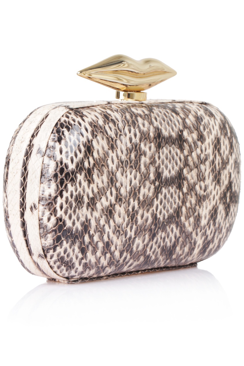 фото Кожаный клатч Flirty Minaudiere Snake Diane von furstenberg