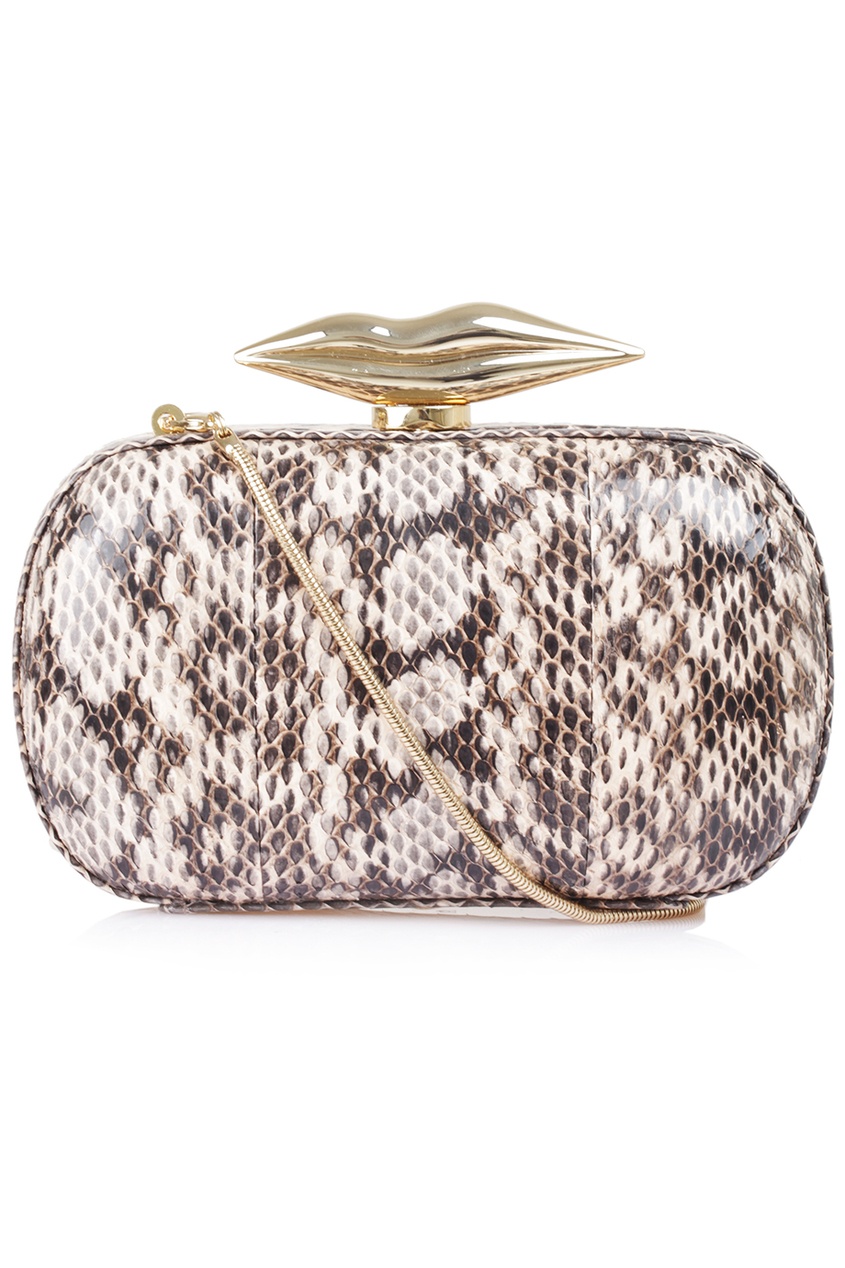 фото Кожаный клатч Flirty Minaudiere Snake Diane von furstenberg