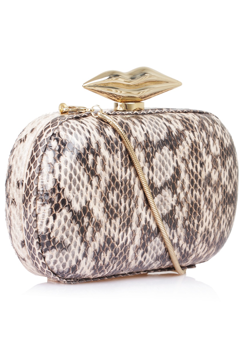 фото Кожаный клатч Flirty Minaudiere Snake Diane von furstenberg