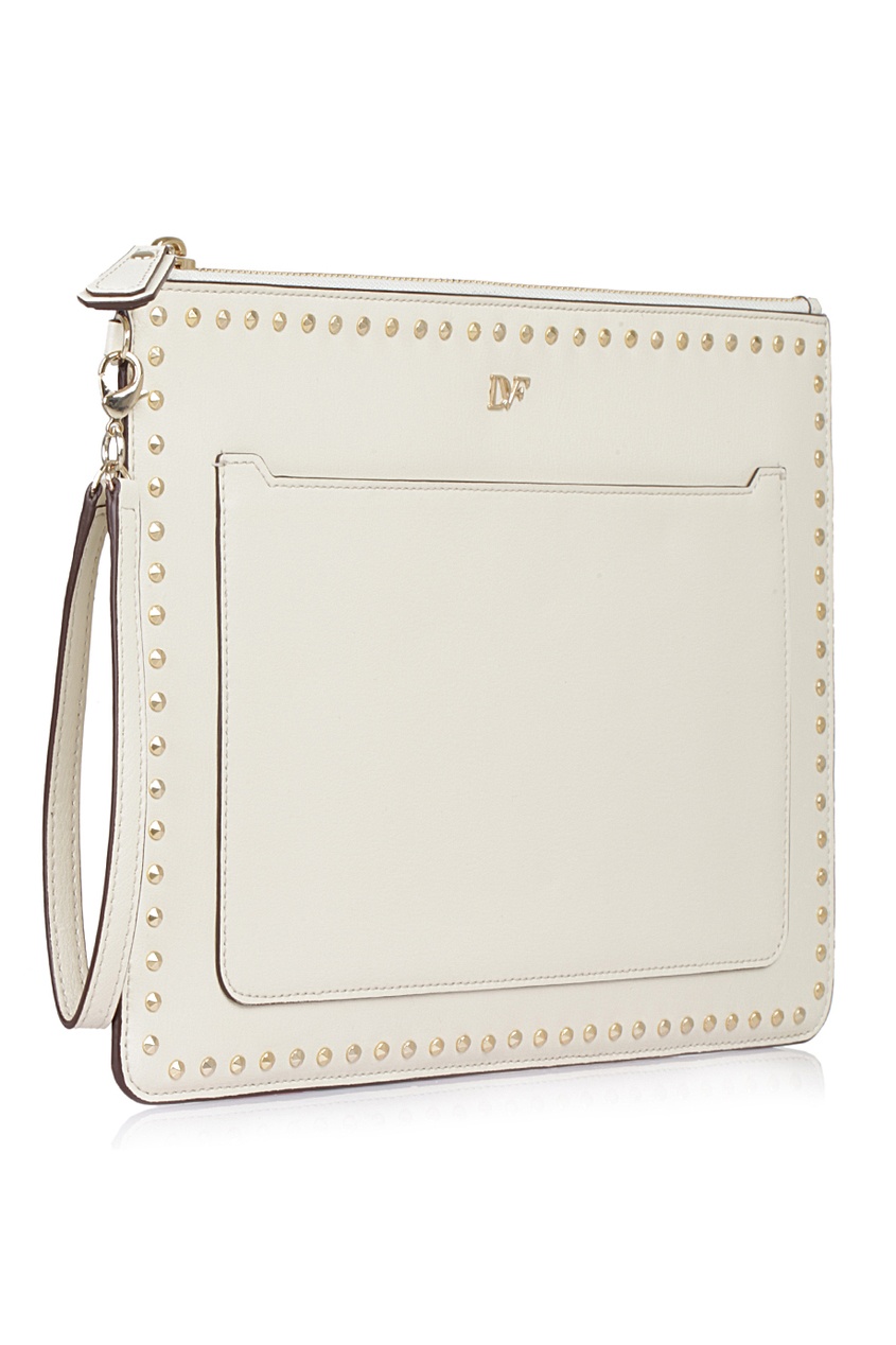 фото Кожаный клатч Zip and Go Pouch Studded Leather Diane von furstenberg