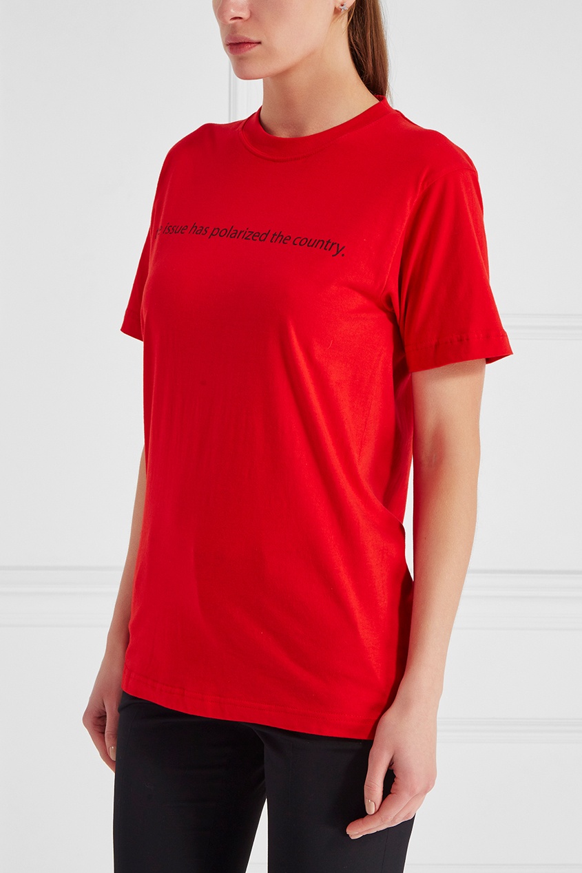 фото Хлопковая футболка красная Subterranei