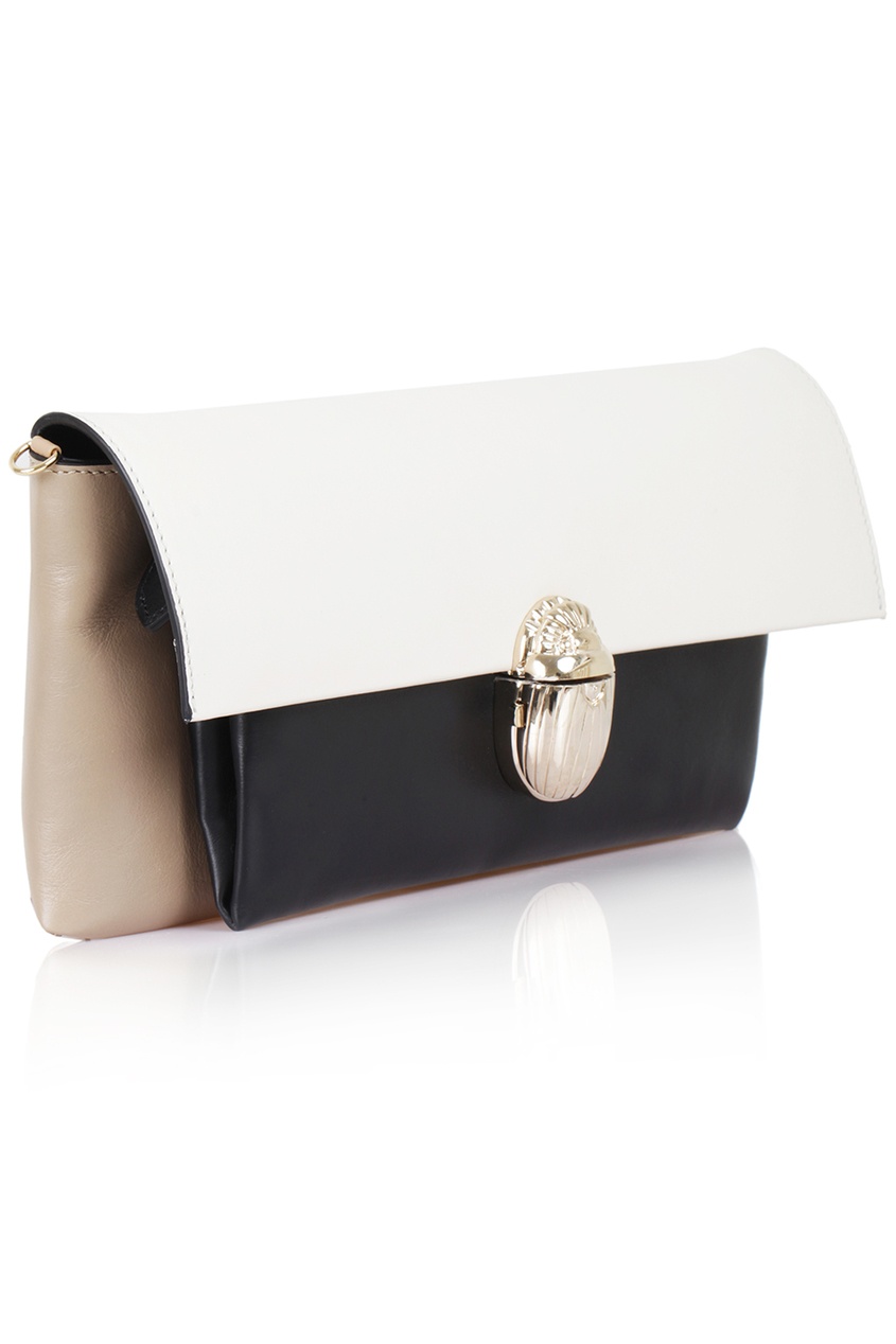 

Кожаная сумка Khepira Clutch Calf, Черно-белый, Кожаная сумка Khepira Clutch Calf