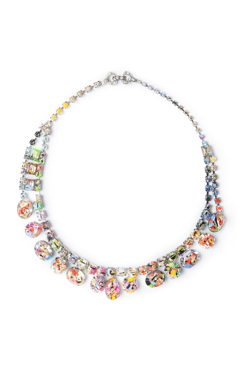 

Колье из кристаллов, смолы и металла, Multicolor, Колье из кристаллов, смолы и металла