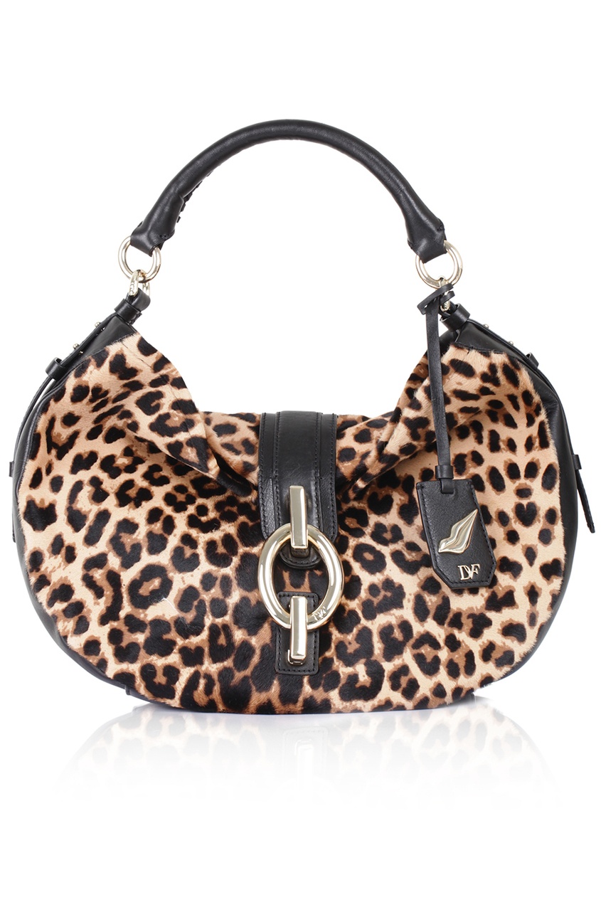фото Кожаная сумка sutra hobo leopard Diane von furstenberg
