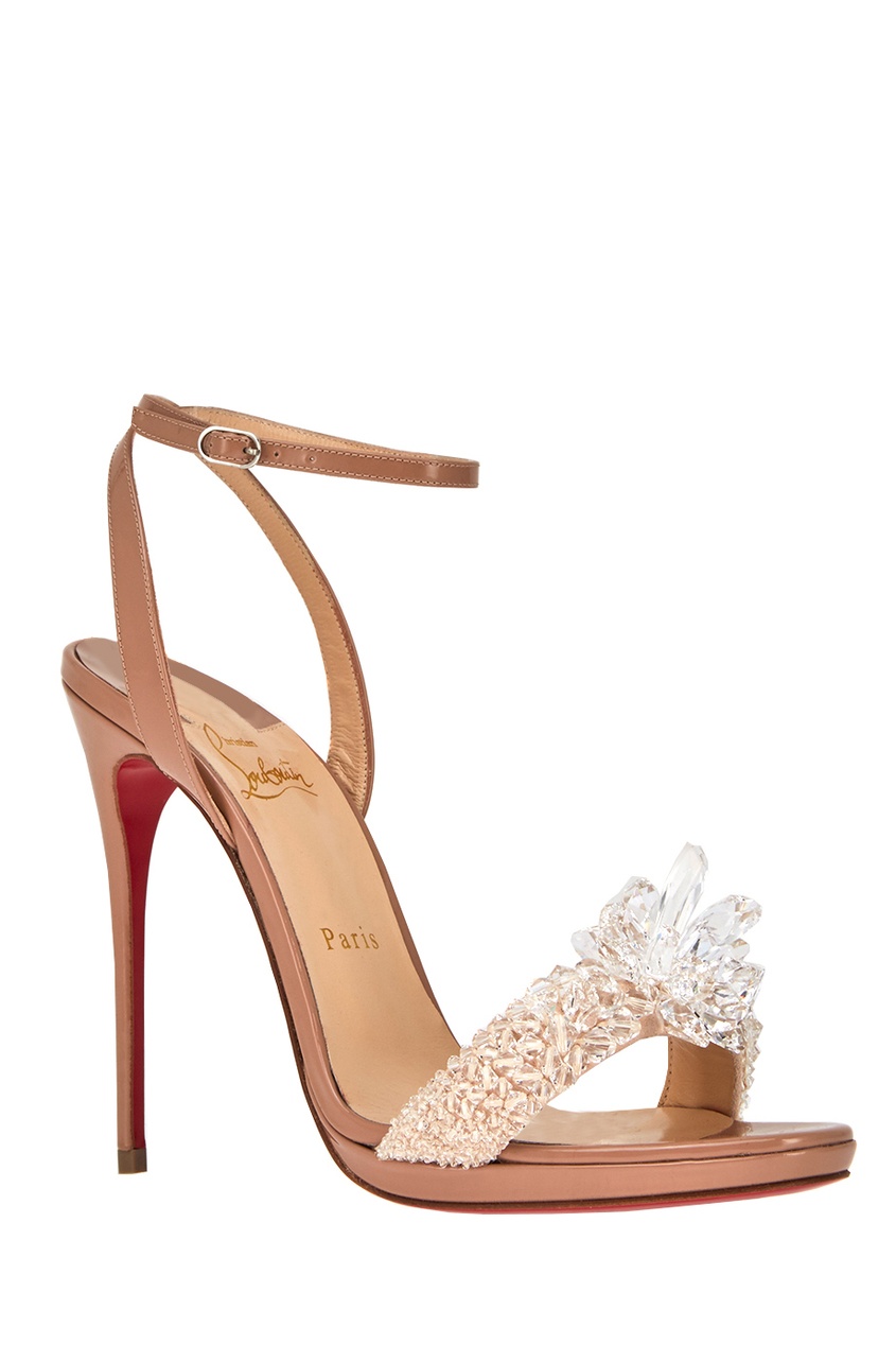 фото Кожаные босоножки Crystal Queen 120 Christian louboutin