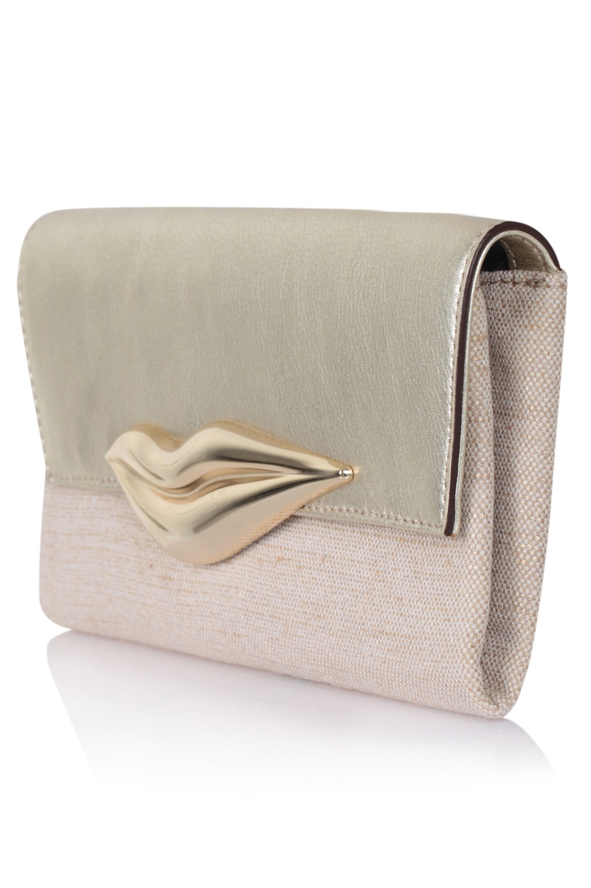 фото Клатч из кожи и хлопка Flirty Clutch Diane von furstenberg