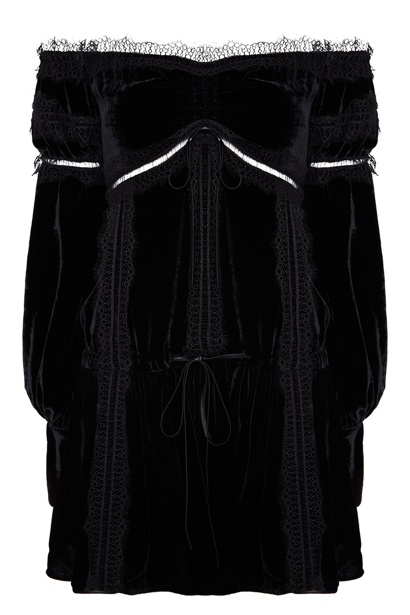 фото Бархатное платье с кружевом wandering