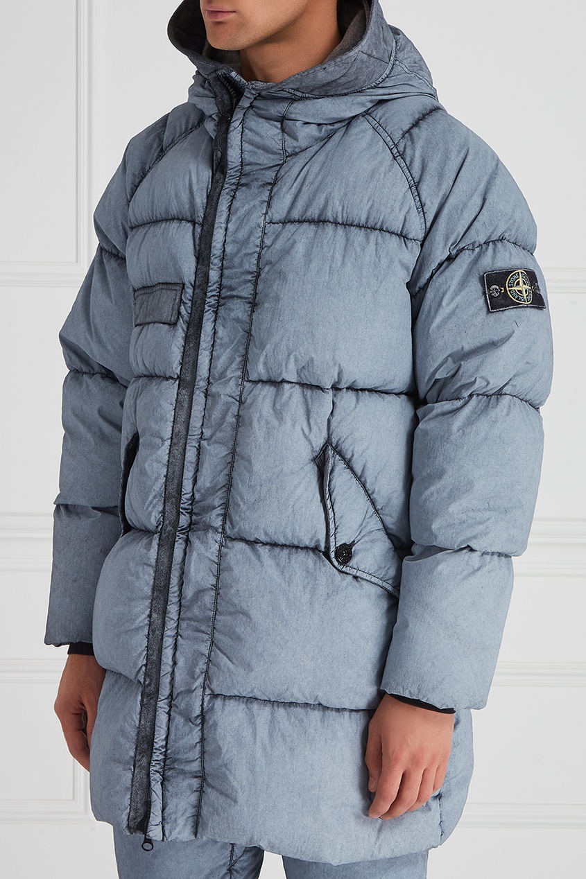 фото Пуховик с двойным капюшоном stone island