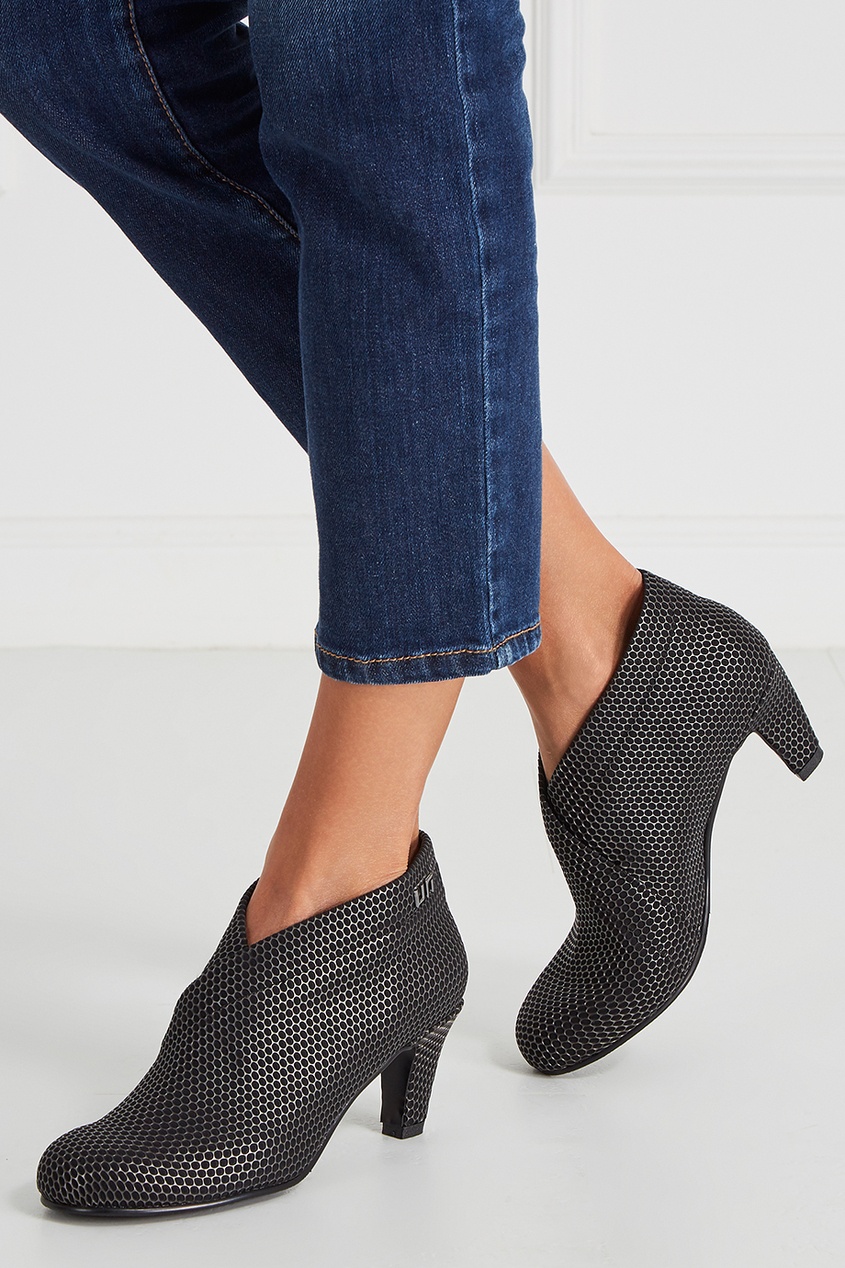 Ботильоны с серебристой отделкой Fold Mid