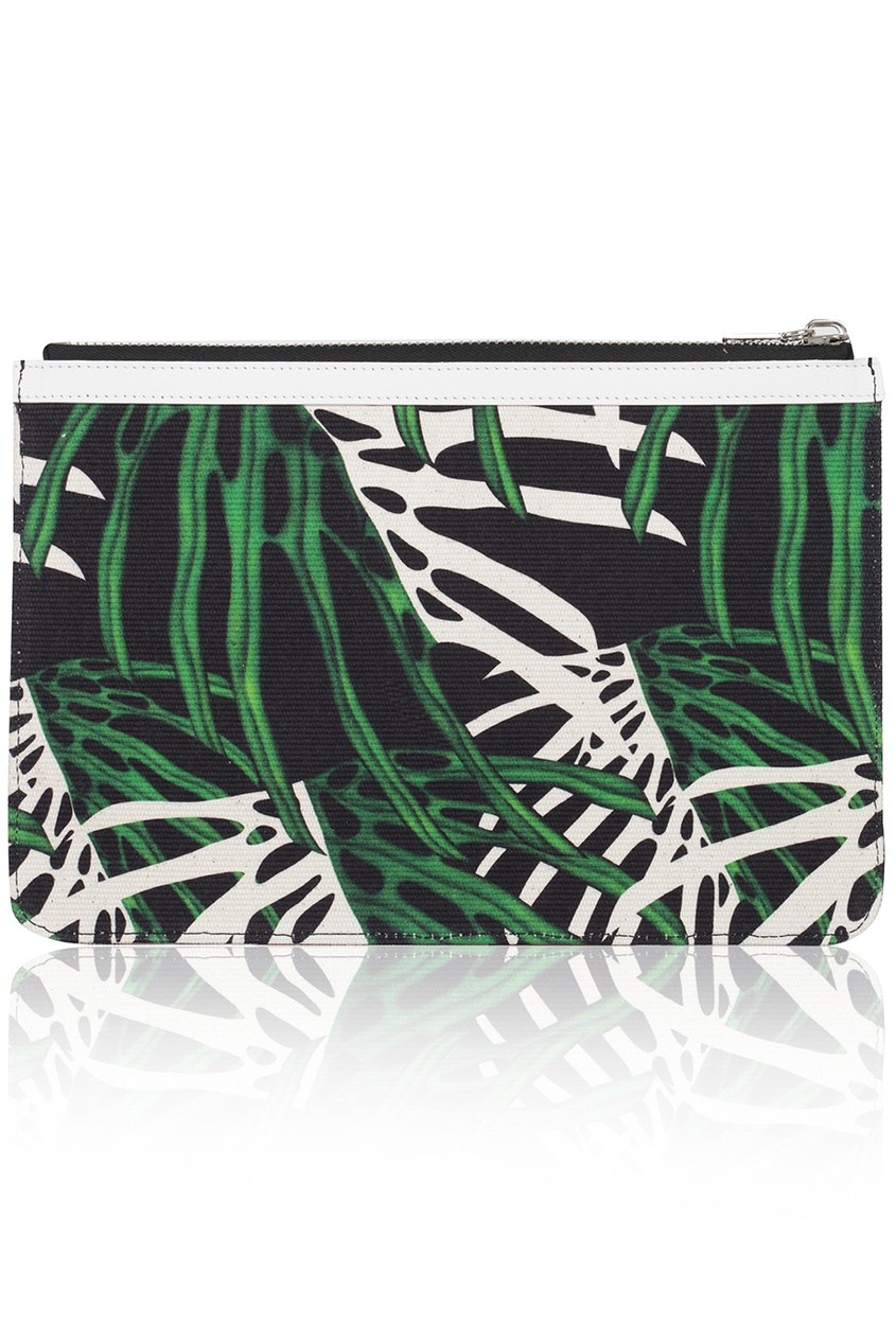 фото Клатч из кожи и хлопка medium zip pouch Proenza schouler