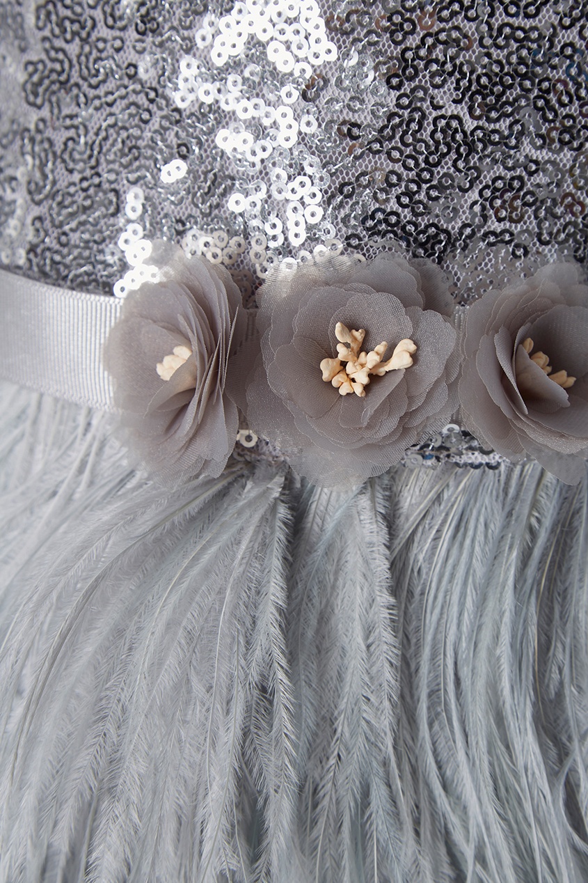 фото Платье с перьями silver baby balloon and butterfly