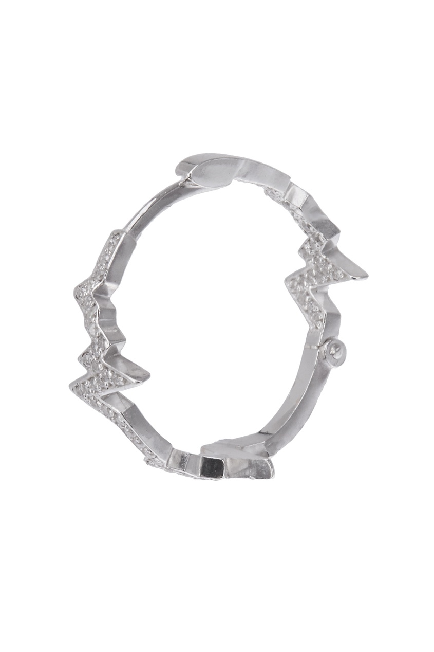 Caviar Jewellery Серебряные серьги-кольца с фианитами