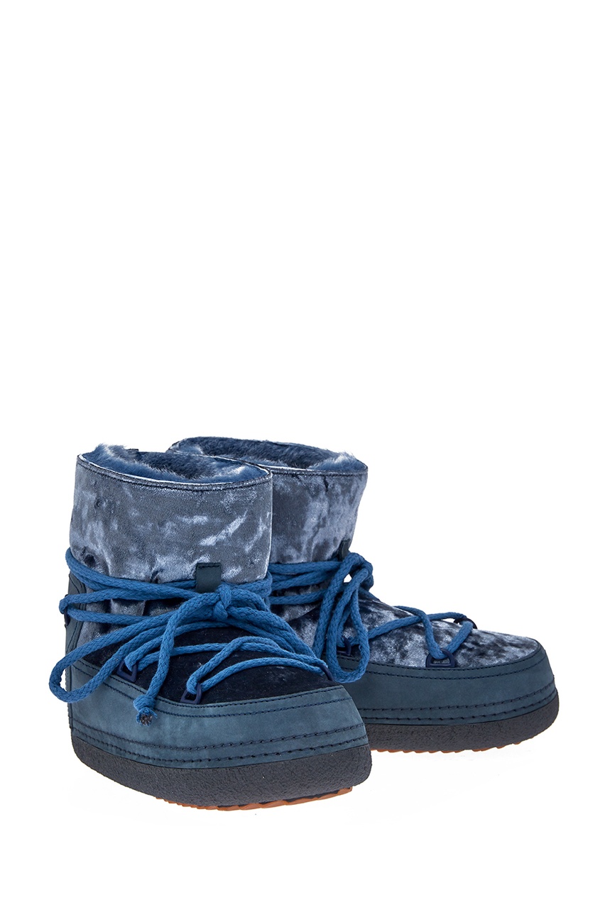 фото Голубые ботинки-луноходы с бархатом inuikii