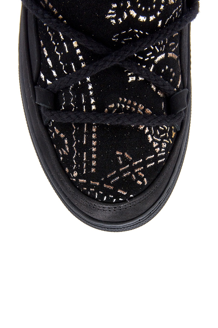 фото Замшевые ботинки-луноходы с принтом inuikii