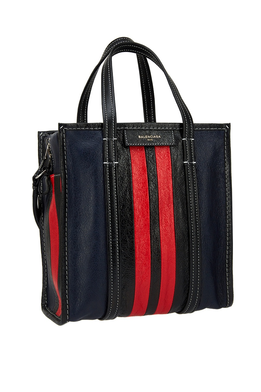 фото Кожаная сумка с полосками Bazar Shopper S Balenciaga