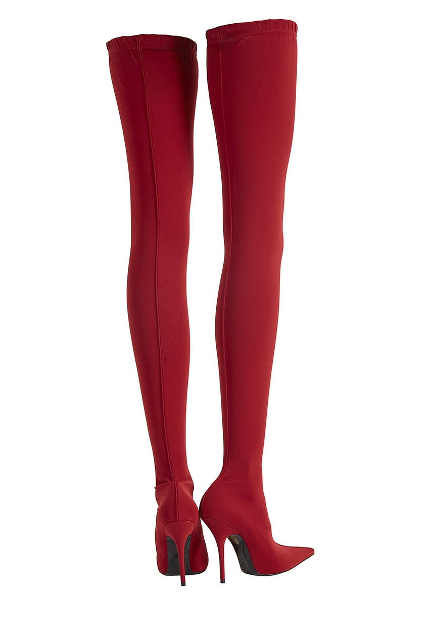 фото Красные ботфорты-чулки Balenciaga