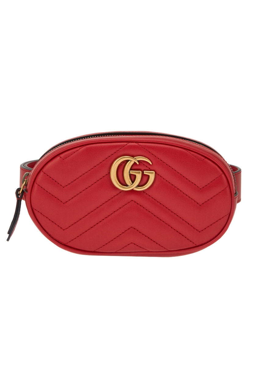 фото Красная поясная сумка gg marmont gucci