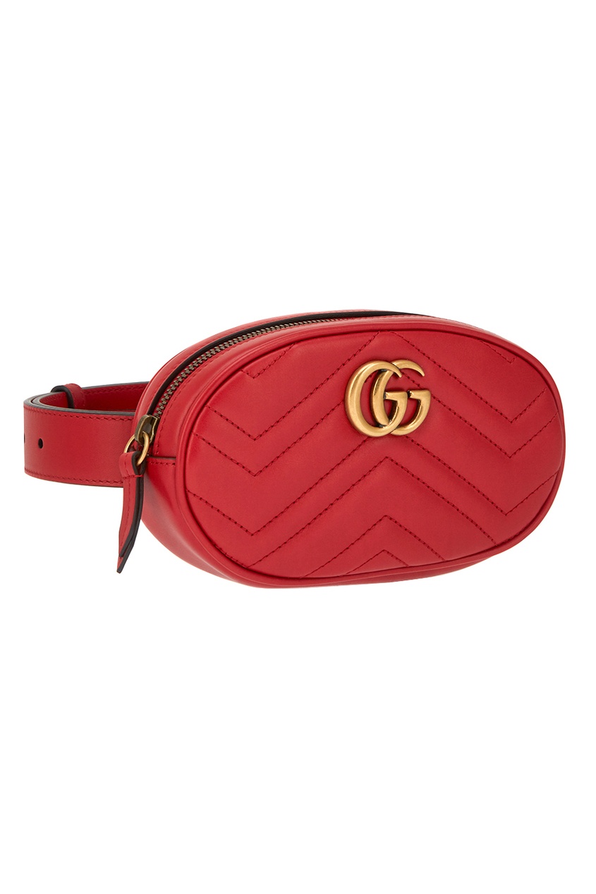 фото Красная поясная сумка gg marmont gucci