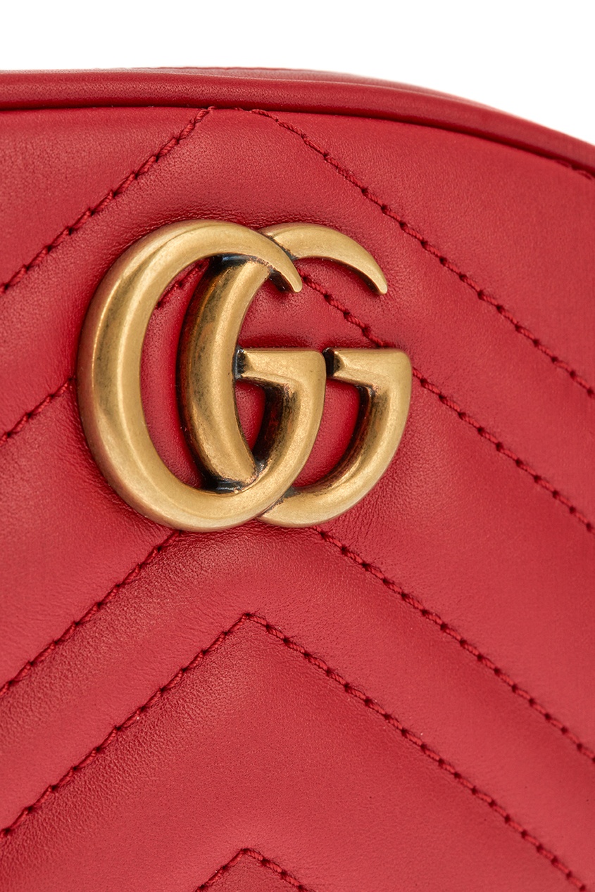 фото Красная поясная сумка gg marmont gucci