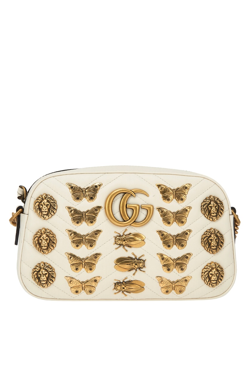 

Белая сумка GG Marmont с декором, Белый, Белая сумка GG Marmont с декором