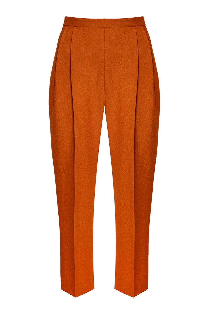 фото Оранжевые брюки со складками delpozo