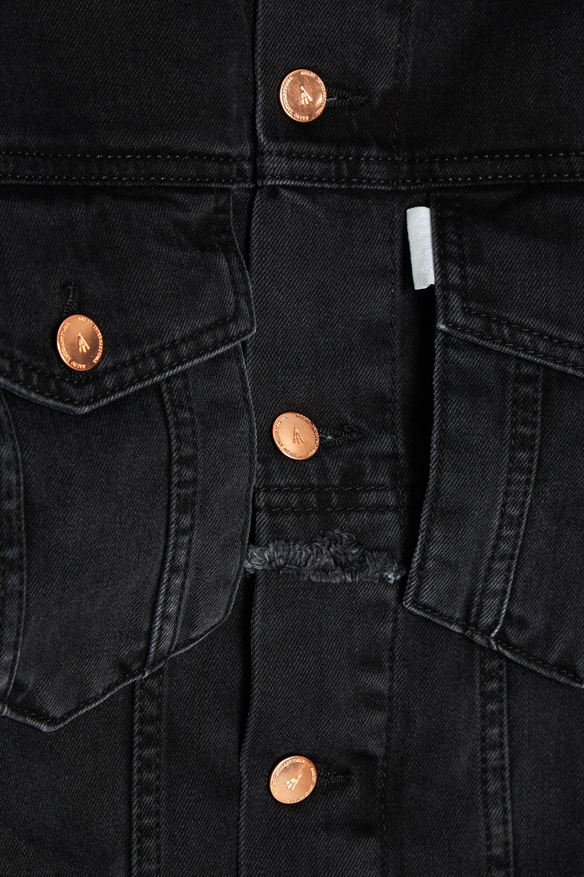 фото Черная джинсовая куртка aalto