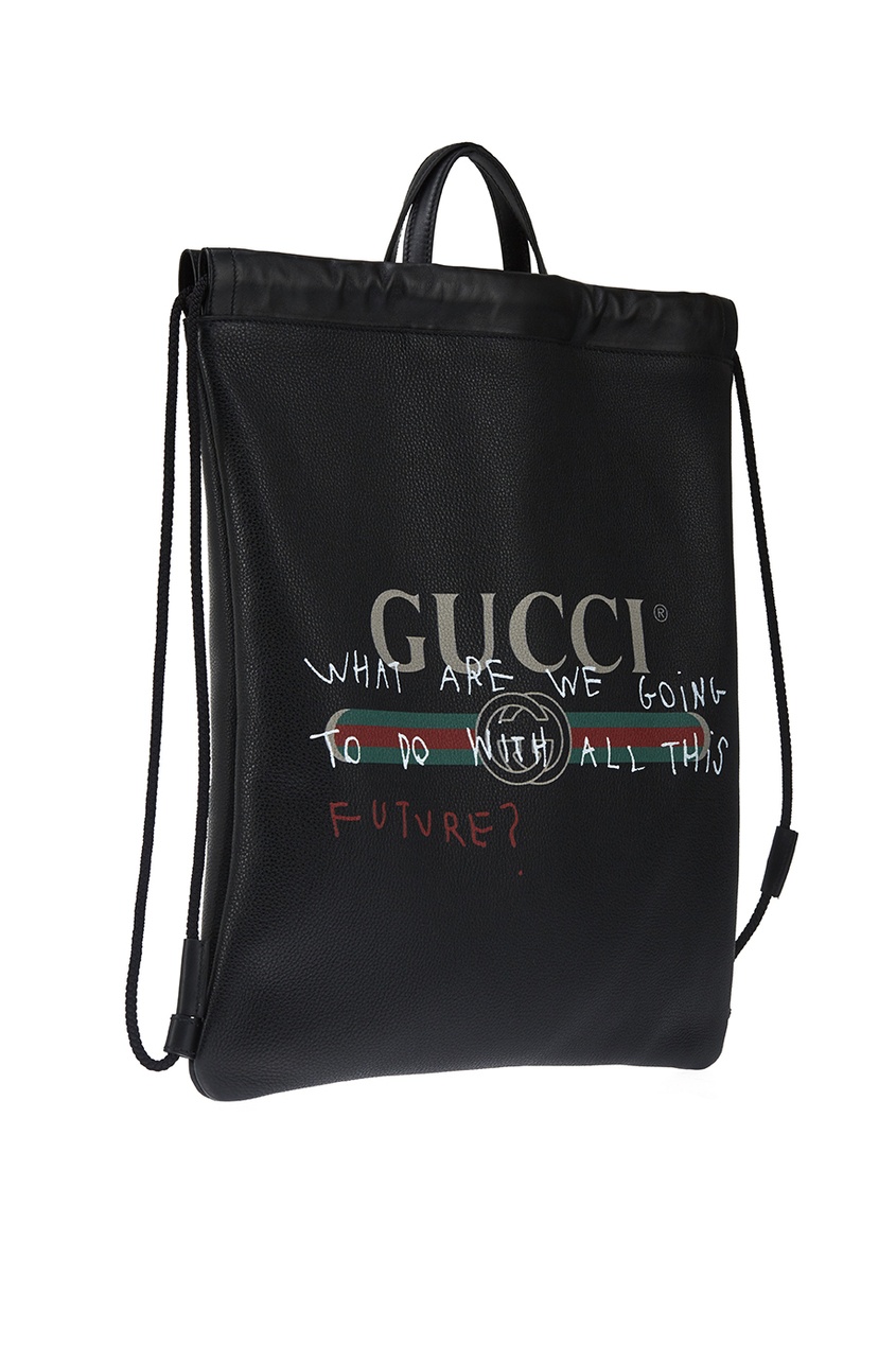 фото Черный кожаный рюкзак coco capitan gucci