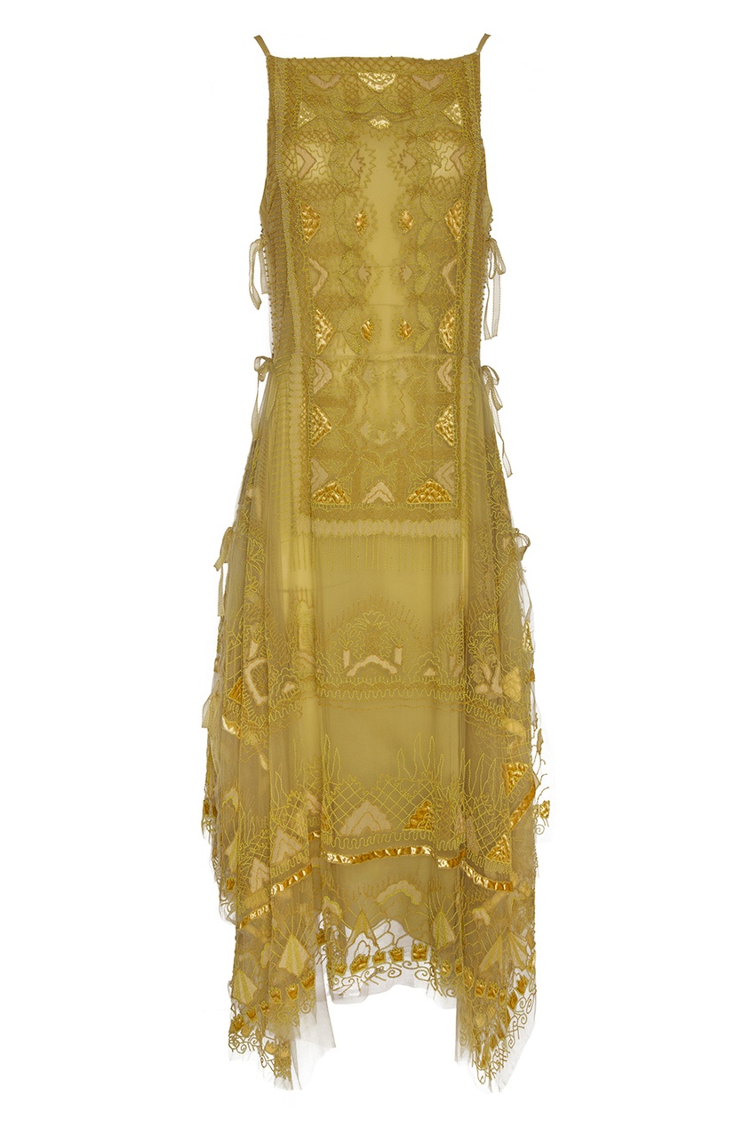 Платье с вышивкой бисером