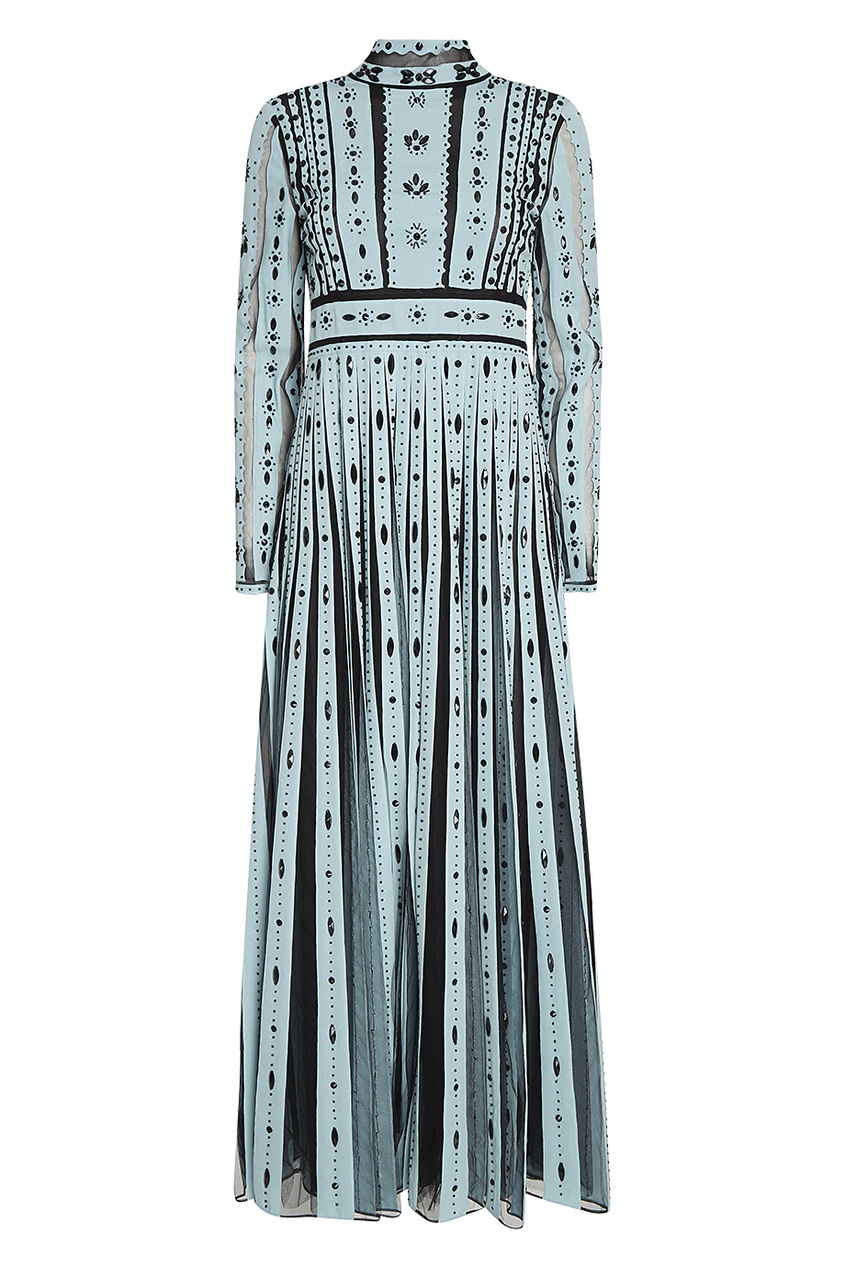 фото Шелковое платье с вышивкой кристаллами Valentino