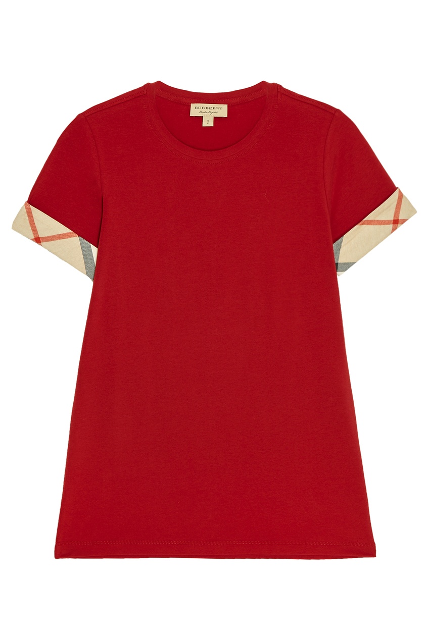 фото Красная футболка из хлопка burberry