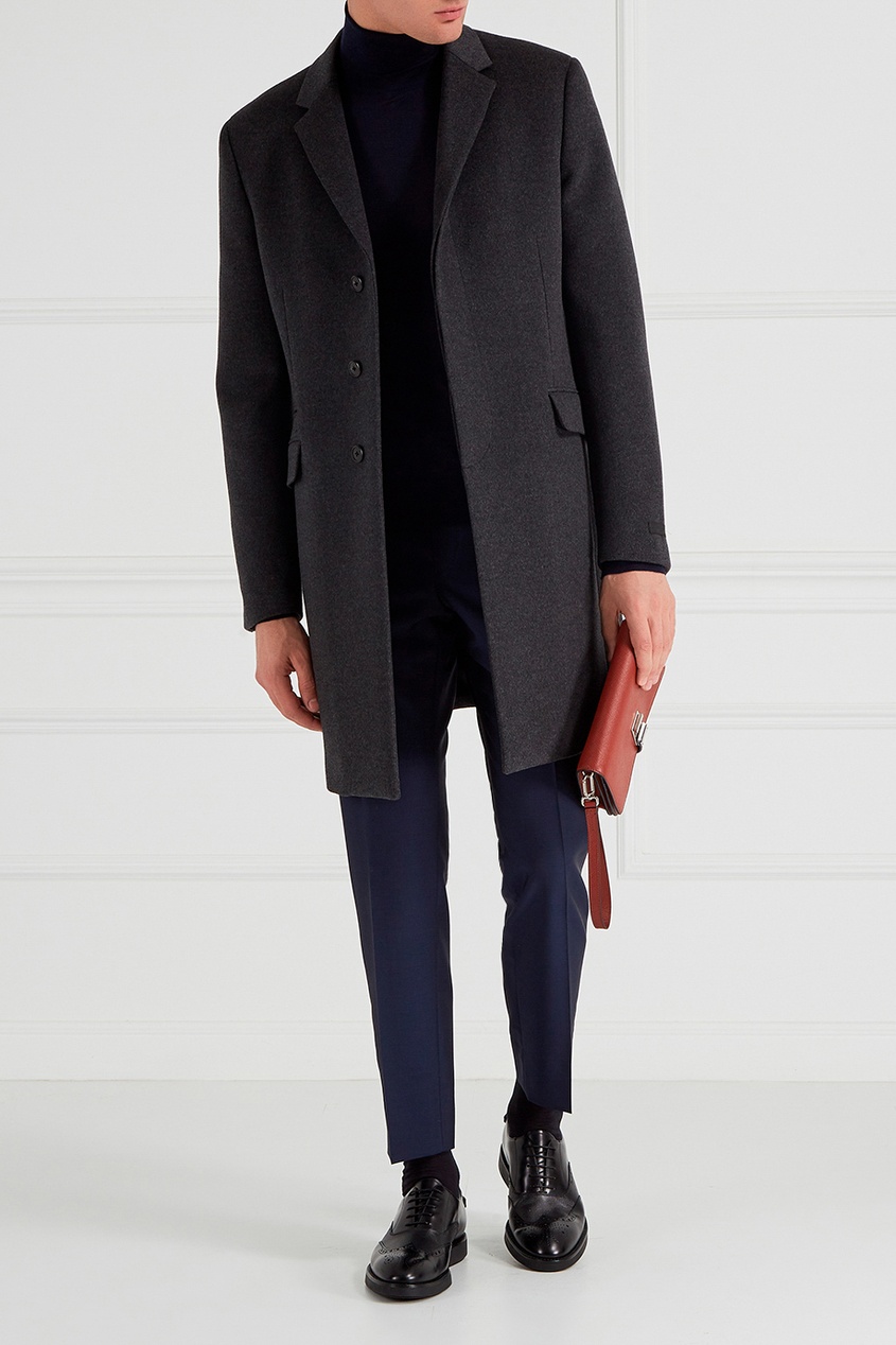 фото Однобортное пальто из шерсти и кашемира Prada
