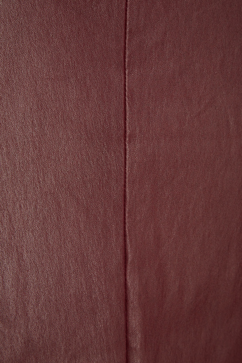 фото Бордовая кожаная юбка drome