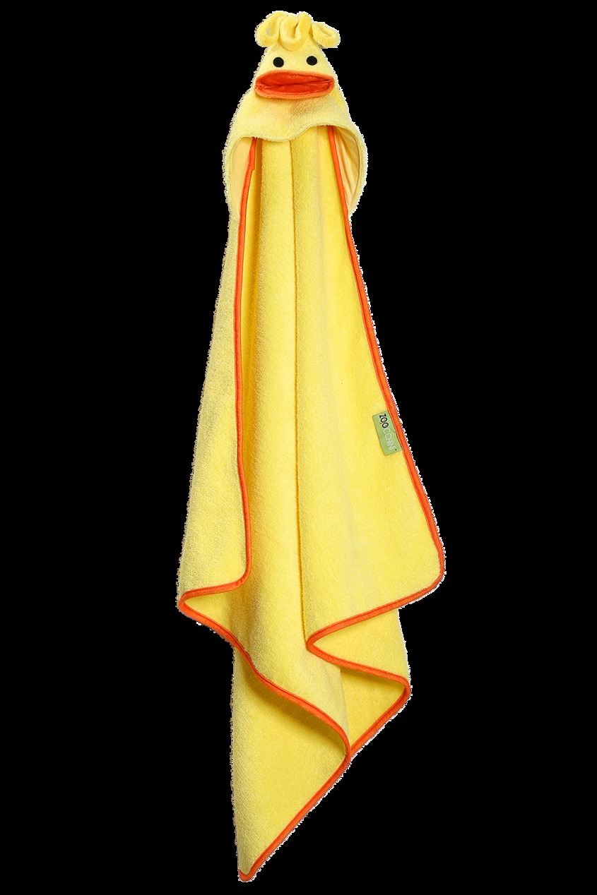 фото Желтое детское полотенце с капюшоном zoocchini