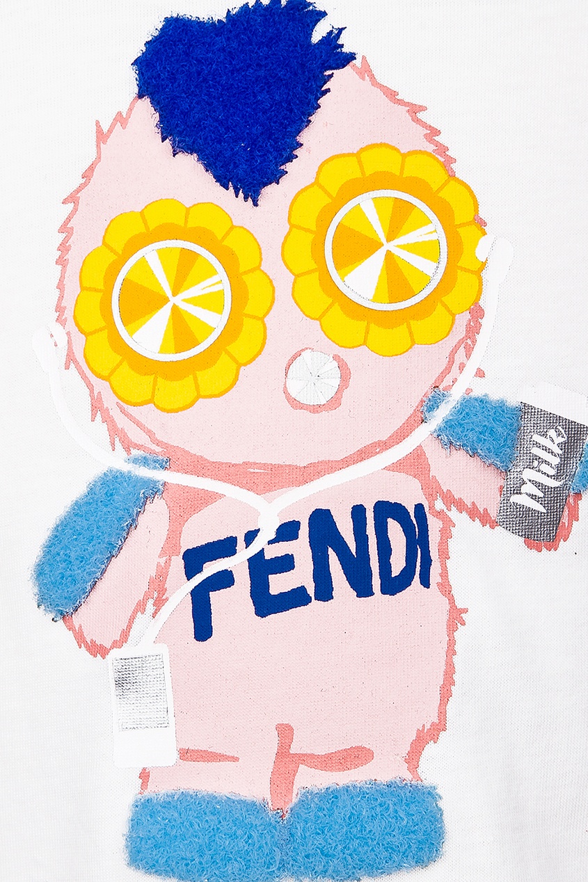 Футболка с принтом и аппликацией